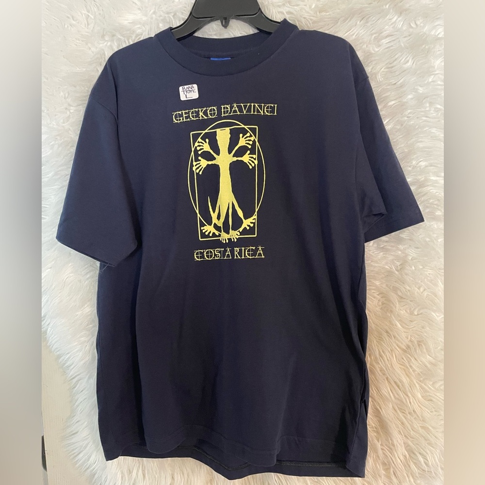 Rana Tropic NWT Vintage Unisex Gecko Davinci Costa Rica Short Sleeve T-Shirt. L